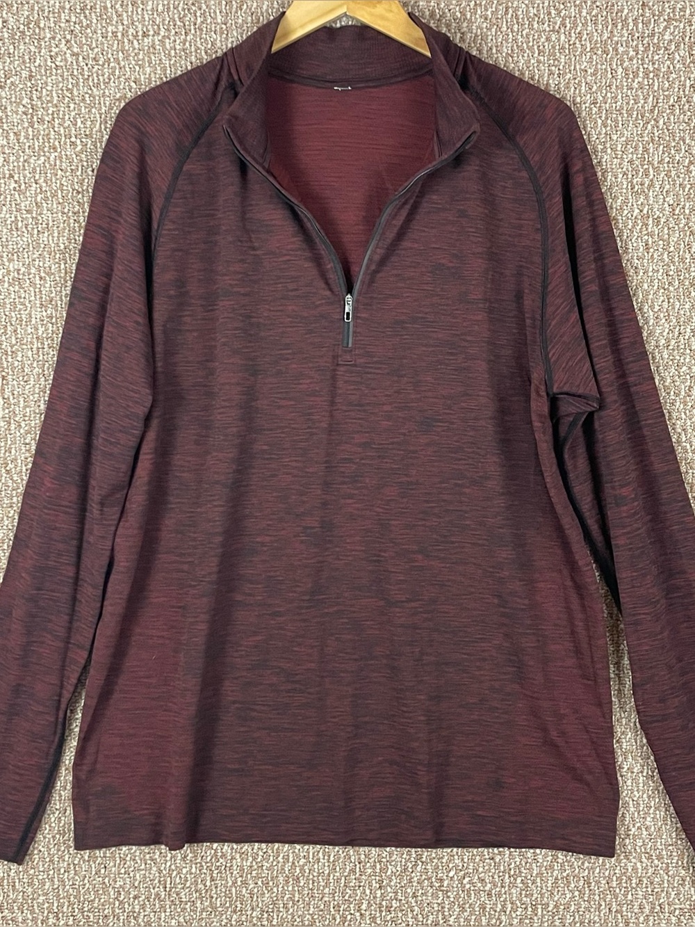 Lululemon Metal Vent Tech 1/2 Zip Pullover Men's XL Red Oxblood Long Sleeve